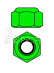 Hliníkové Nylon STOP matice M2 – zelené – 10 ks