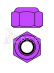 Hliníkové Nylon STOP matice M3 – fialové – 10 ks