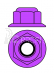 Hliníkové Nylon STOP matice M3 s plôškou – fialové – 10 ks
