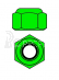 Hliníkové Nylon STOP matice M3 – zelené – 10 ks