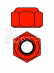 Hliníkové Nylon STOP matice M4 – červené – 10 ks