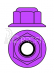 Hliníkové Nylon STOP matice M4 s ploškou – fialové – 10 ks