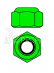 Hliníkové Nylon STOP matice M4 – zelené – 10 ks