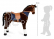 Malý sediaci kôň XL hnedý so zvukom