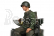 Ručne maľovaná figúrka sediaceho kapitána americkej pechoty z 2. svetovej vojny v mierke 1/16