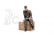 Ručne maľovaná figúrka sediaceho nemeckého tankistu z 2. svetovej vojny v mierke 1/16