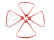 Syma X8SC, X8SW a X8PRO kryty rotorových listov, červená