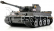 TORRO tank PRO 1/16 RC Tiger I staršia verzia sivá kamufláž - BB - dym z hlavne