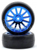 Traxxas koleso, disk 12-spoke modrý, pneu slick (2)