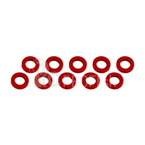 3x6x1 mm alu podložky červené (10 ks)