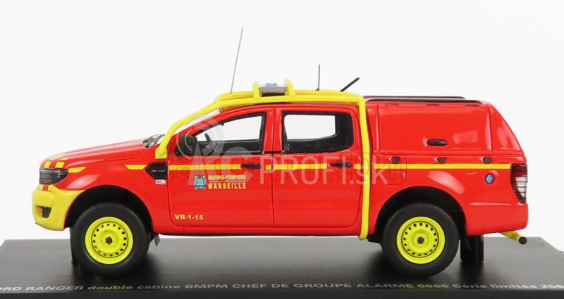 Alarme Ford usa Ranger Pick-up Uzavretá dvojitá kabína Vr-1-15 Bmpm Marins Pompiers 2011 1:43 Červená žltá