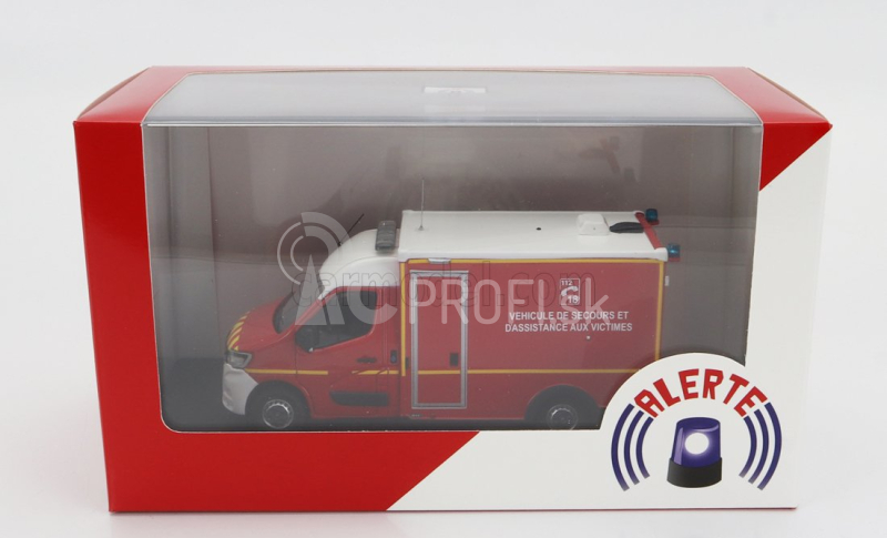 Alerte Renault Master Van Was Sdis 77 Vehicule De Secours Et D'assistance Aux Victimes Ambulance Sapeurs Pompier 2019 1:43 červená biela žltá