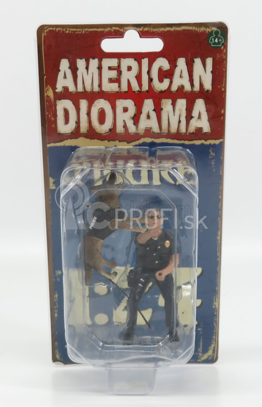 Americké diorámy Figúrky Poliziotto Con Cane - Policajt K9 so psom 1:24 Black