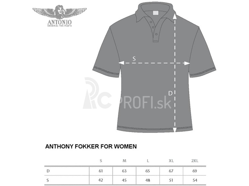 Antonio dámske polo tričko Anthony Fokker M