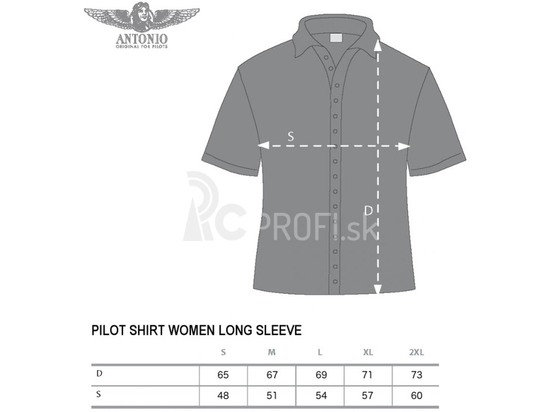 Antonio dámske tričko Airliner s dlhým rukávom XXL