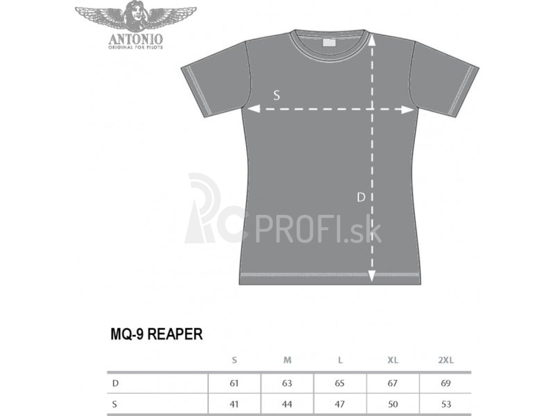 Antonio dámske tričko Dron MQ-9 Reaper S