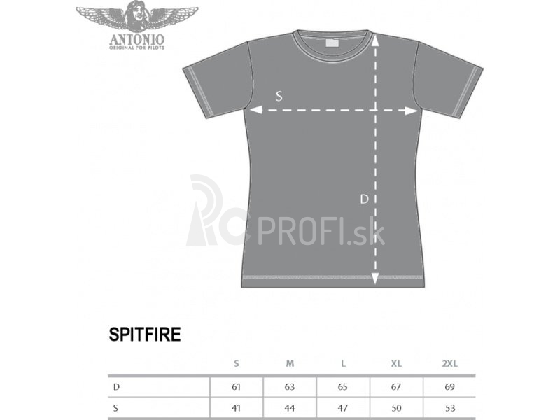 Antonio dámske tričko Spitfire Mk-VIII XXL