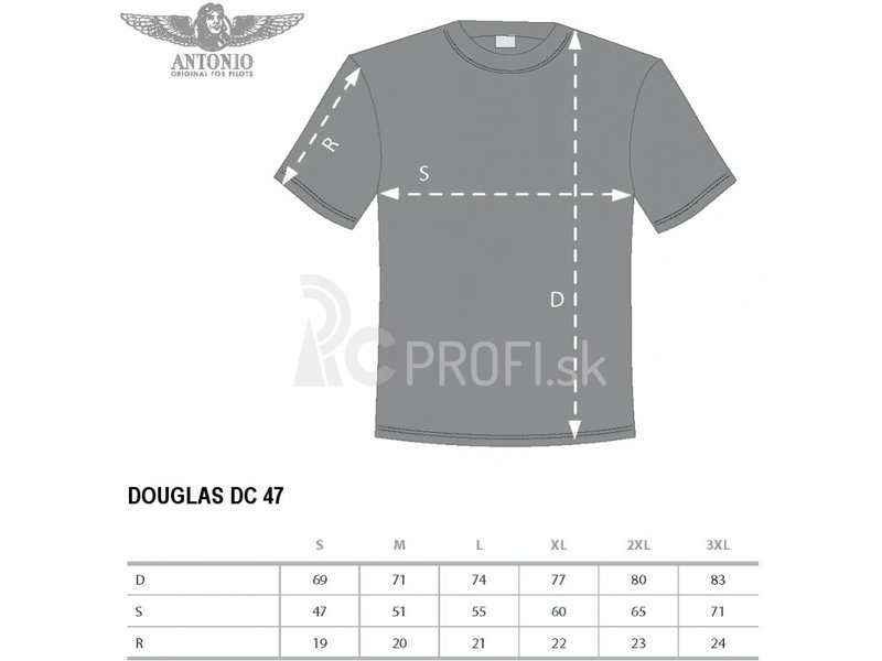 Antonio pánske tričko Douglas C-47 Skytrain XL