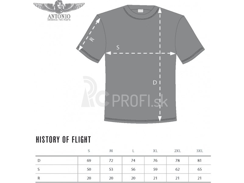 Antonio pánske tričko History of Flight XL
