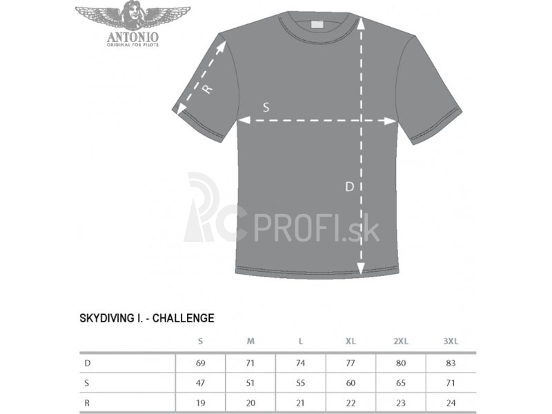 Antonio pánske tričko Skydiving Challenge XL