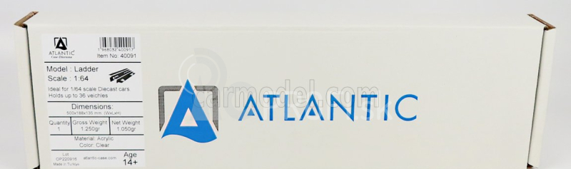 Atlantic Vetrina display box Espositore - Pre 36 Cars 1/64 Lungh.lenght Cm 50.0 X Largh.width Cm18.8 X Alt.height Cm 13.5 (altezza Utile Tra I Ripiani Cm Inner Height Among Shelves) 1:64 Plastic Display
