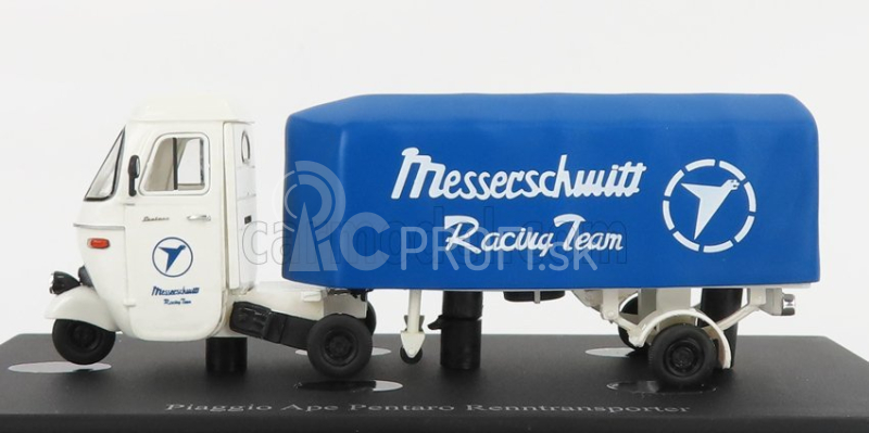 Autocult Piaggio Ape Pentaro Renntransporter Messerschmitt 1948 1:43 Biela modrá