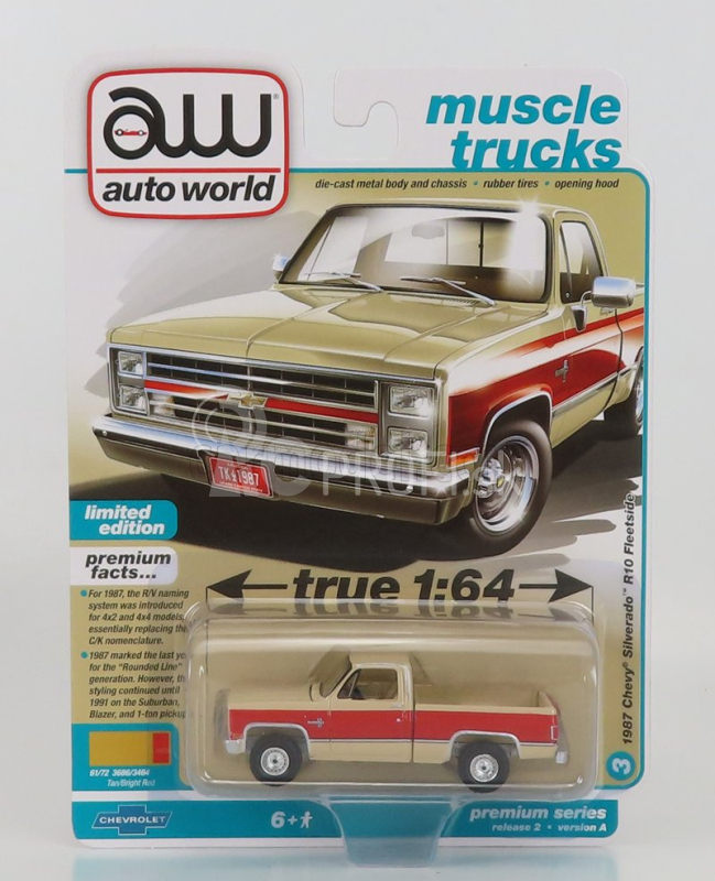 Autoworld Chevrolet Set Assortment 6 kusov Vintage Muscle Cars 1:64 Rôzne