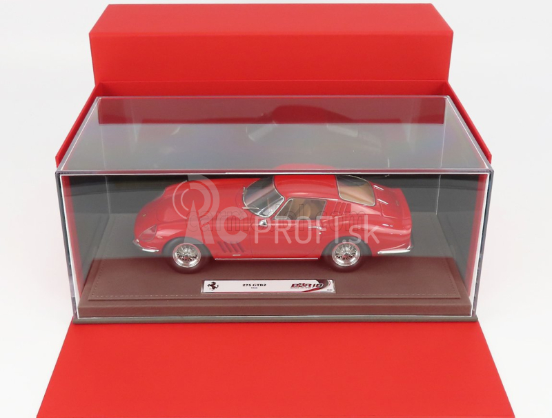 Bbr-models Ferrari 275 Gtb2 Coupe 1966 - Con Vetrina - S vitrínou 1:18 červená