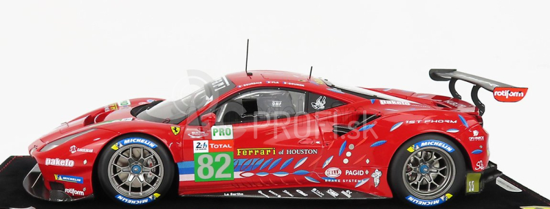 Bbr-models Ferrari 488 Gte Evo 3.9l Turbo V8 Team Risi N 82 Lmgte Pro Class 24h Le Mans 2020 S.bourdais - J.gounon - O.pla - Con Vetrina - S vitrínou 1:18 Red