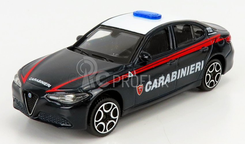 Bburago Alfa romeo Giulia Carabinieri 2015 + Mierka 1/18 R1100rt Carabinieri 2001 1:43 Modrá