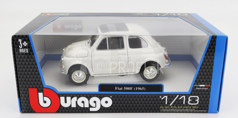 Bburago Fiat 500f Closed Roof 1965 1:16 biela