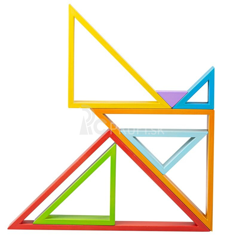 Bigjigs Baby Drevené skladacie trojuholníky - poškodený obal