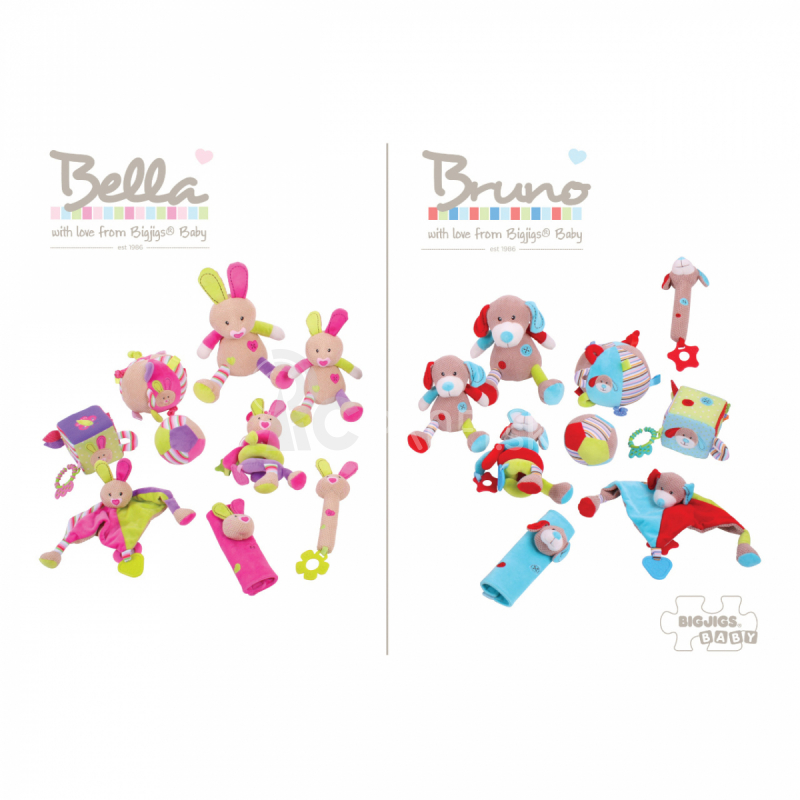 Bigjigs Detská textilná hračka - hrkálka Balón Bella