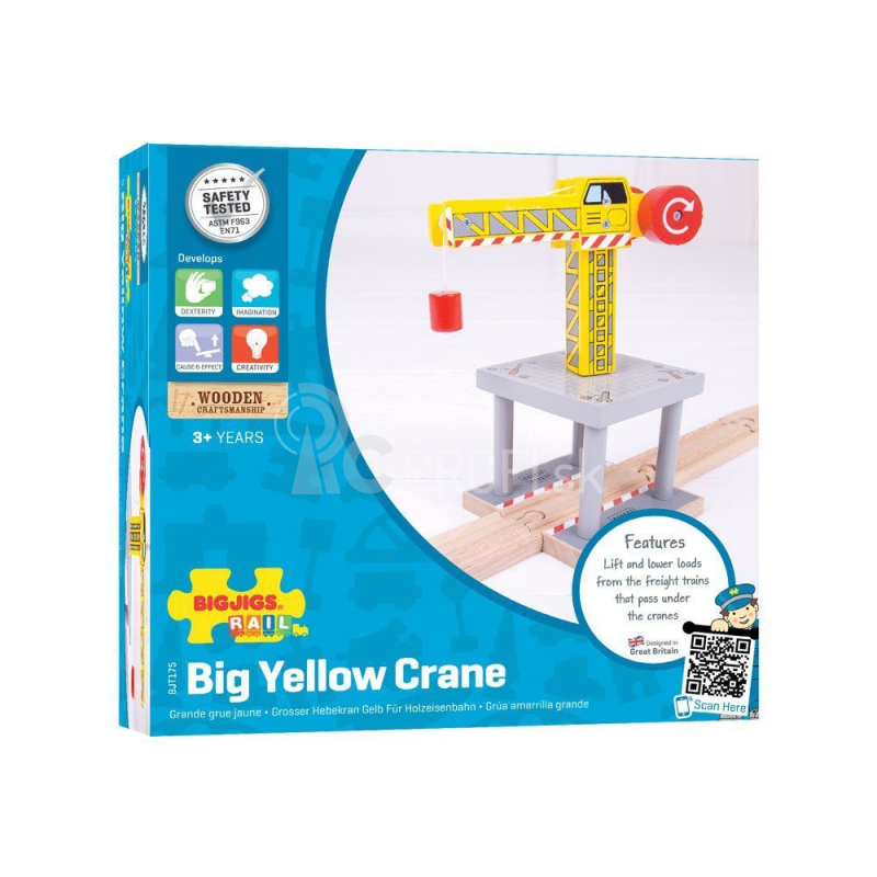 Bigjigs Rail Big Crane Yellow - poškodený obal