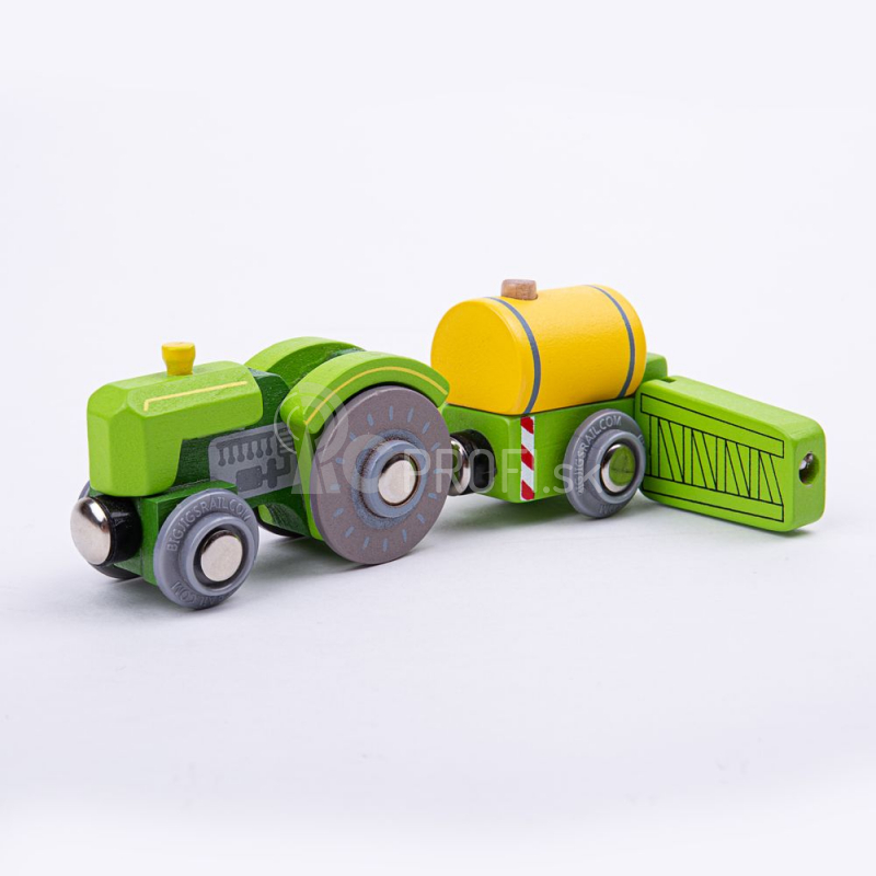 Bigjigs Rail Tractor so zelenou vlečkou