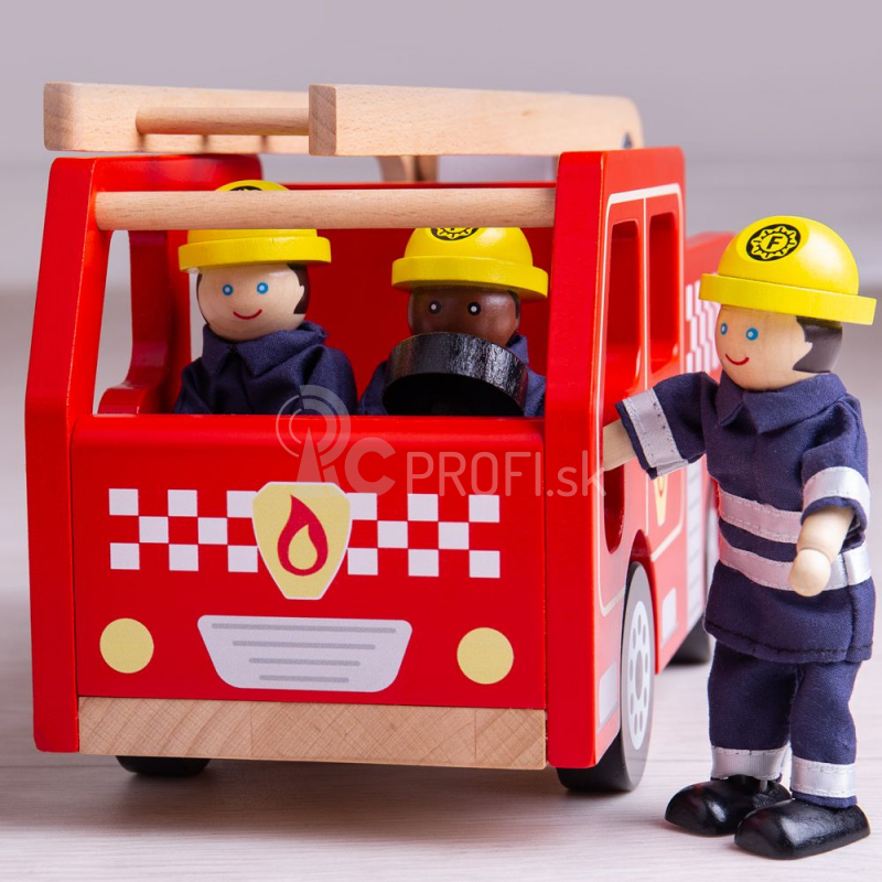 Bigjigs Toys Drevené hasičské auto