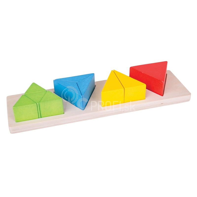 Bigjigs Toys Vkladacie puzzle zlomky trojuholníky