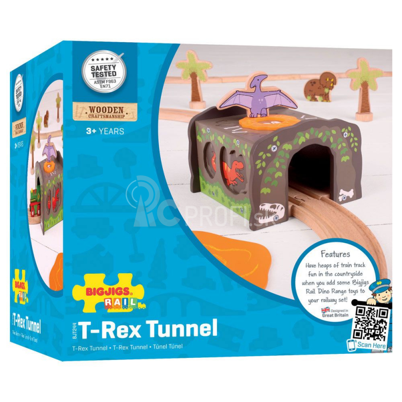 Bigjigs Železničný dinosaurí tunel T-Rex