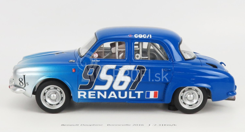 Bizarné Renault Dauphine N 9561 Bonneville 2016 Nicolas Prost - Con Vetrina - S vitrínou 1:18 Modrá