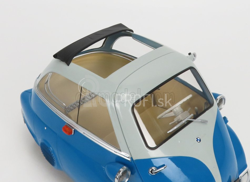 BMW Isetta 1959 v mierke 1:12 modrá svetlomodrá
