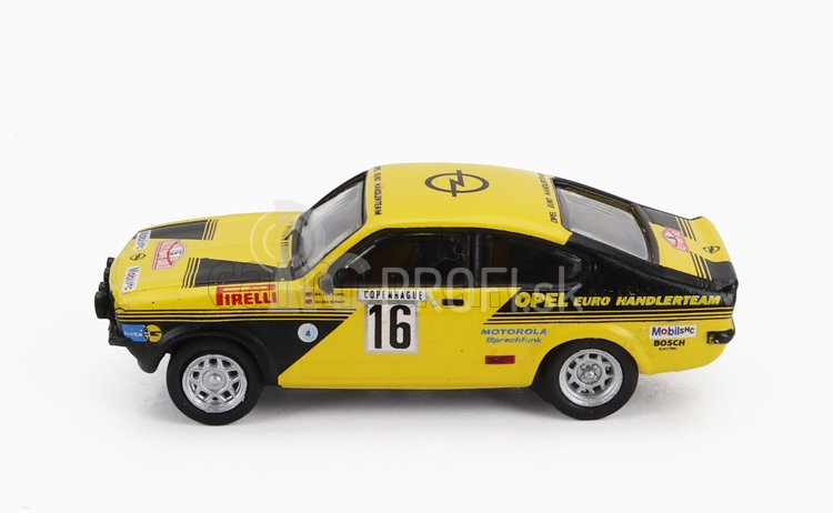 Brekina plast Opel Kadett C Gt/e (nočná verzia) N 16 4. Rally Montecarlo 1976 Walter Rohrl - Jochen Berger 1:87 Žltá čierna