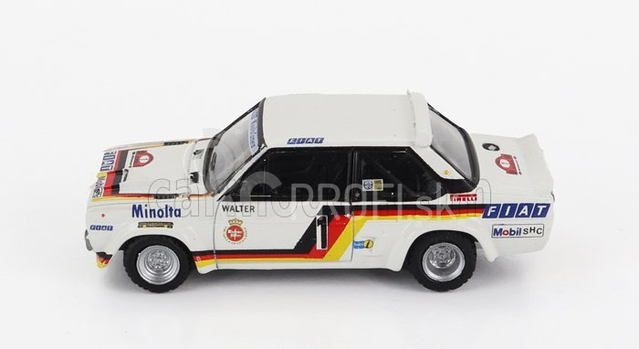 Brekina plastic Fiat 131 Abarth N 1 Winner Rally Hunsrueck 1979 Walter Rohrl - Christian Geistdorfer 1:87 Biela