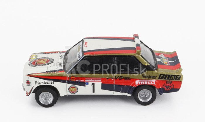 Brekina plastic Fiat 131 Abarth N 1 Winner Rally Hunsrueck 1980 Walter Rohrl - Christian Geistdorfer 1:87 Biela červená čierna zlatá