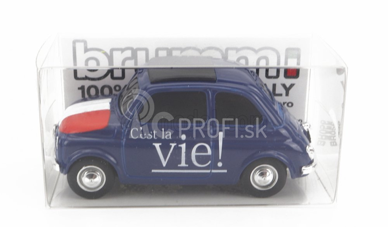 Brumm Fiat 500 Voila - C'est La Vie 1:43 Modrá