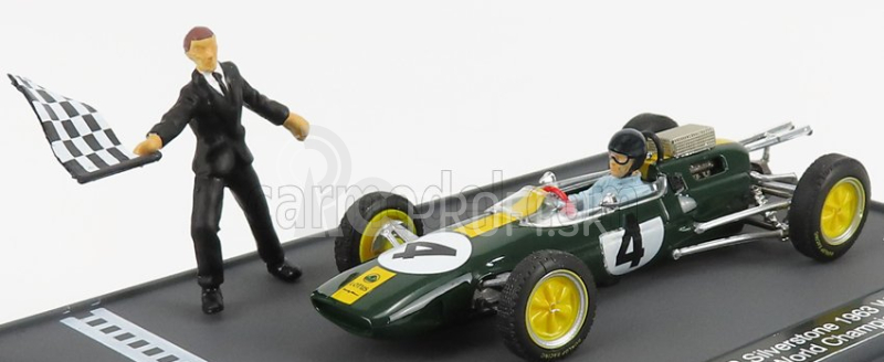Brumm prom Lotus F1 25 N 4 Víťaz British Gp Silverstone Jim Clark 1963 Majster sveta 1:43 Zelená Žltá