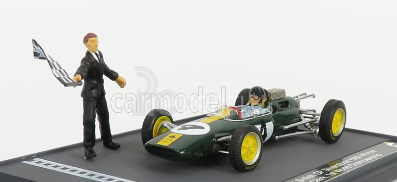 Brumm prom Lotus F1 25 N 4 Víťaz British Gp Silverstone Jim Clark 1963 Majster sveta 1:43 Zelená Žltá