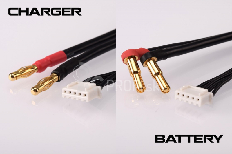 Čierny nabíjací kábel 4S G4/G5-4S/XH - krátky 400 mm - (4 mm, 5-pin XH)