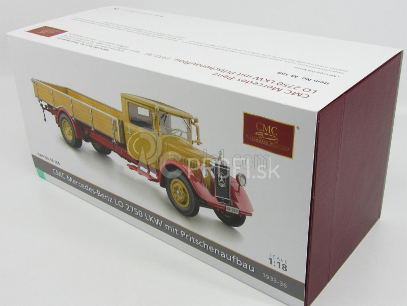 Cmc Mercedes Benz Lo2750 Lkw Platform Truck Cassonato 1933 1:18 žltá červená