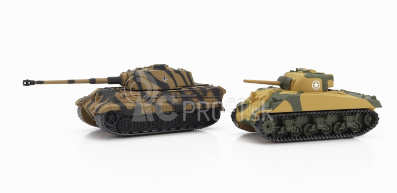 Corgi Tanková súprava 2x Sherman + King Tiger 1945 1:87 Vojenská kamufláž