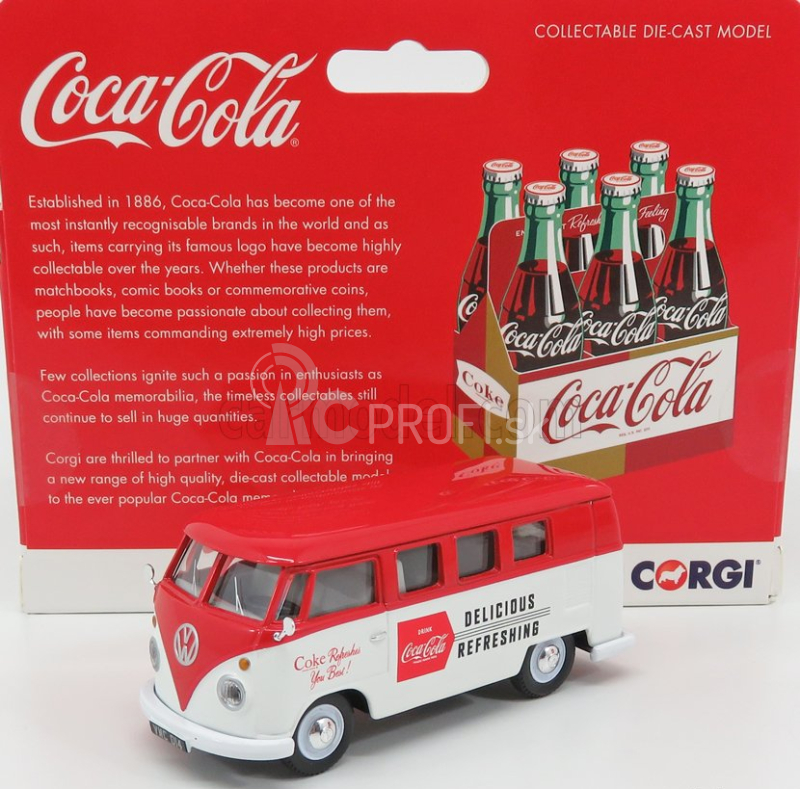 Corgi Volkswagen T1 Camper Van Coca-cola 1961 1:43 Biela červená
